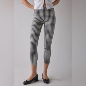 🟤NWT URBAN OUTFITTERS Ellie Smart High Rise Stretch Cropped Pants Black/White